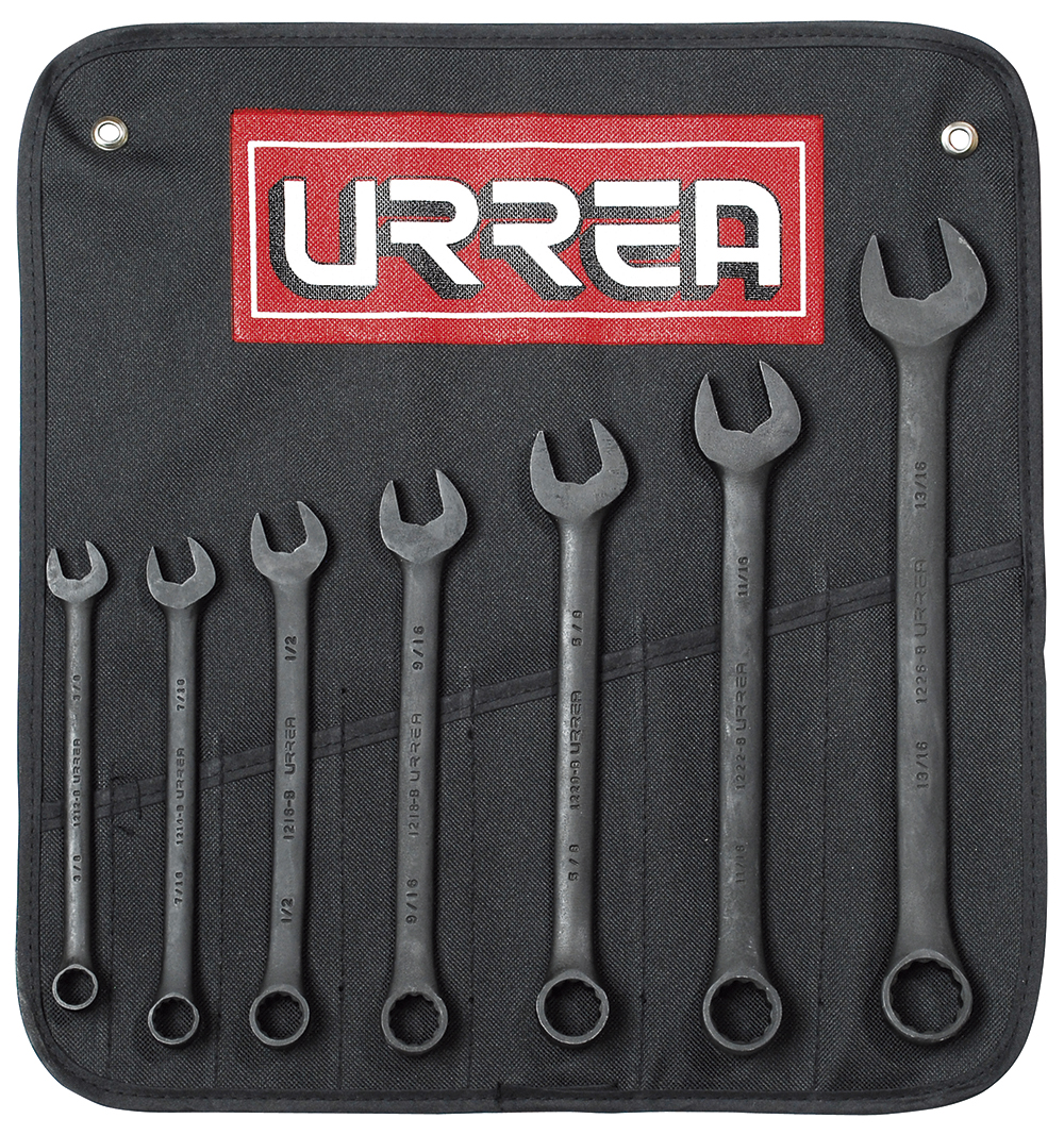 1200HB 12-point black finish combination wrench set (7 pieces).