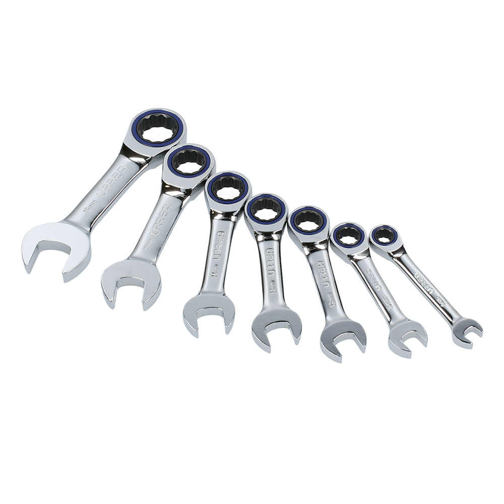 12MS7M 12-Pt short combination ratcheting wrenches (Set of 7Pieces) metric.