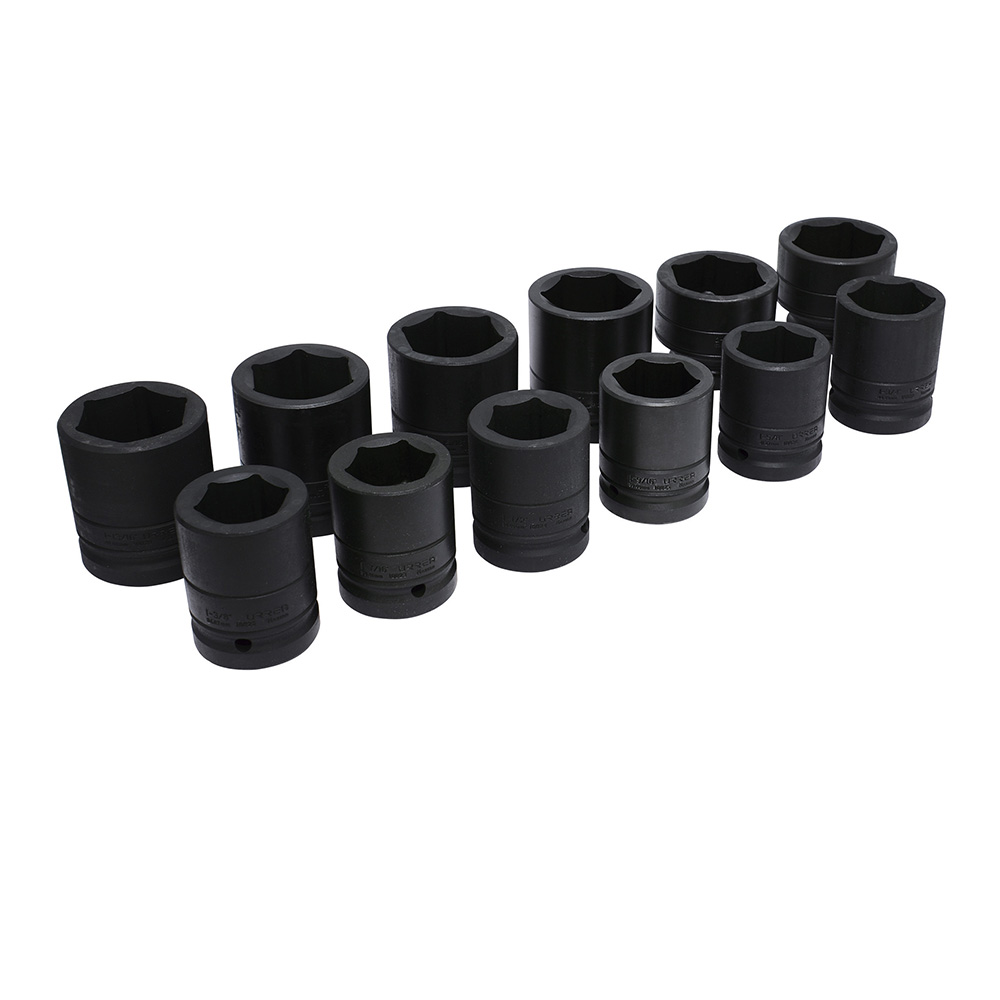 15101 1" drive 6-point short impact socket set 12 PC