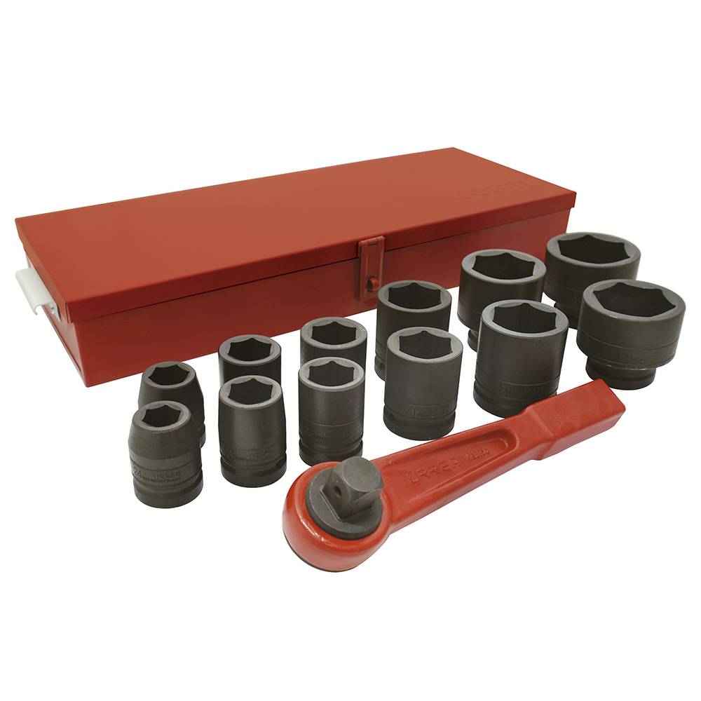 15201H 1" drive 6-pt deep impact socket set 14PC metric