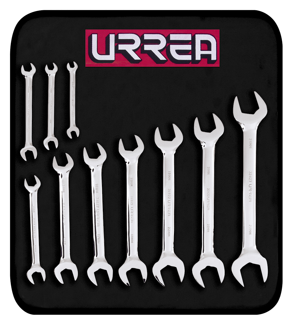 30000A Full polished open-end wrenches set (10 pieces), metric.