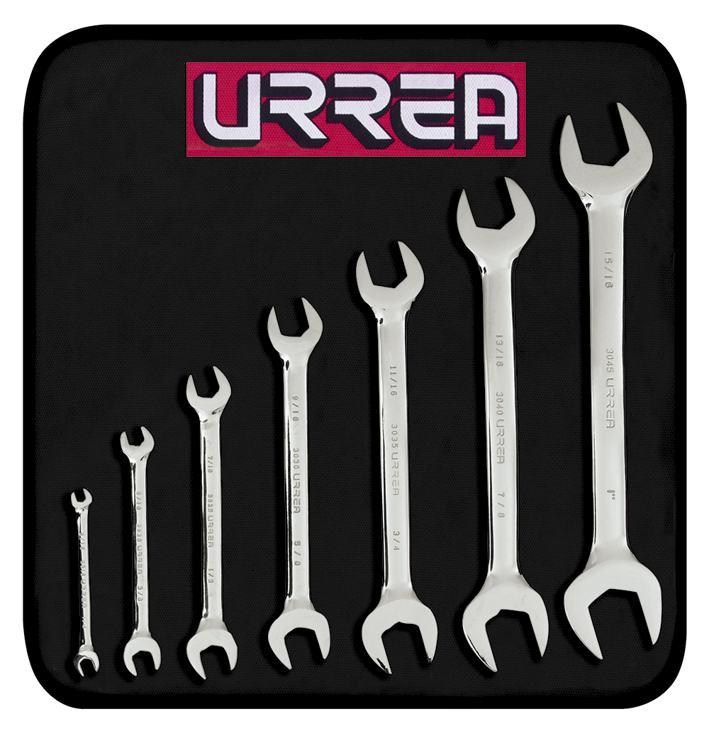 3000C Full polished Open-end Wrench Set (7 pieces), inches.