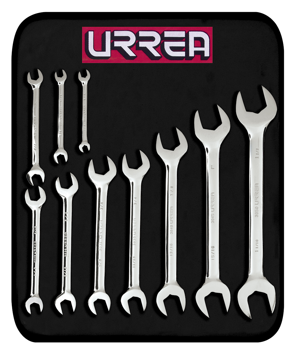 3000H Full polished Open-end Wrench Set (10 pieces), inches.