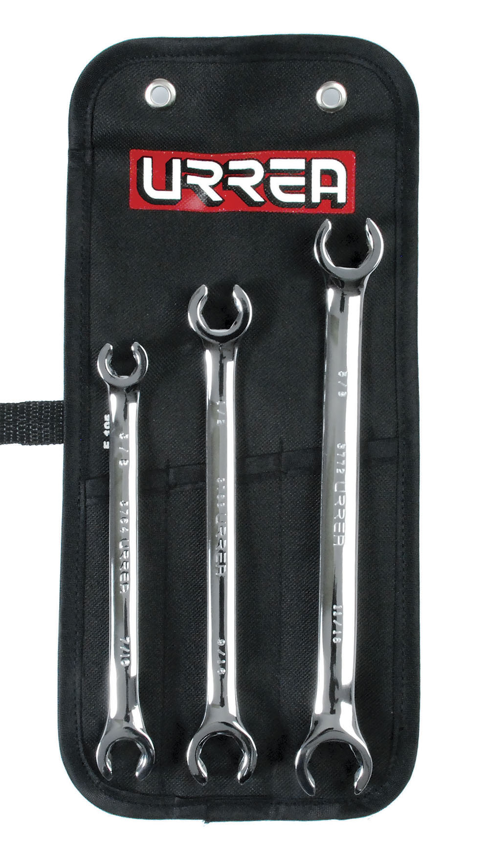 3760 Full polished flare nut wrenches (Set of 3 pieces), inches.