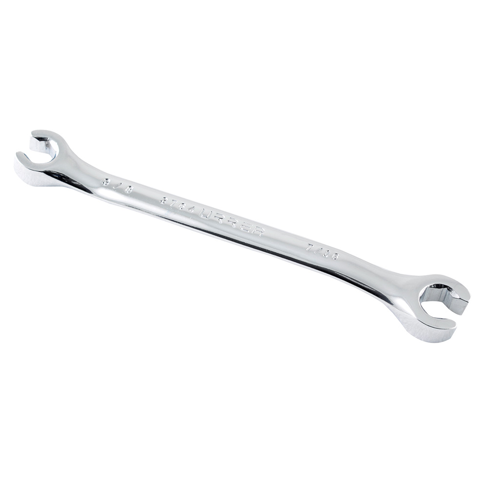 3764 Full polished flare nut wrench, 3/8 In X  7/16 In opening size.