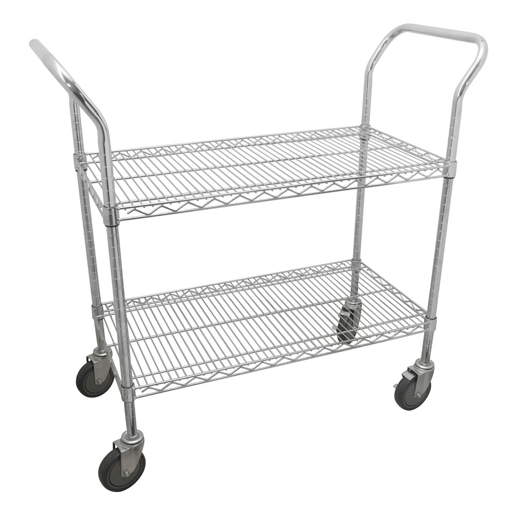 44185 36" x 18" utility wire cart, 2 shelves