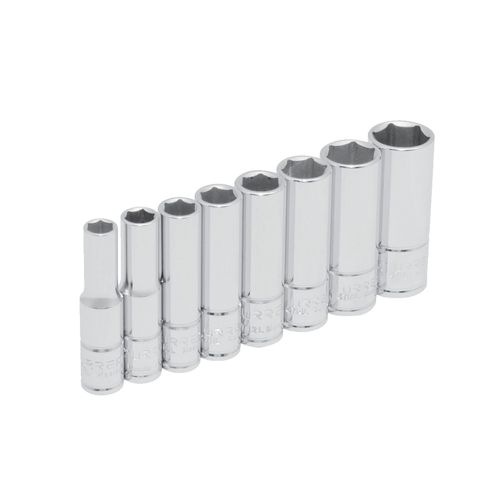 47102 1/4 in drive, 6 point deep socket set, SAE, 8 pieces