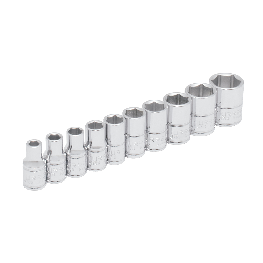 47106 1/4 in drive, 6 point socket set, SAE, 10 pieces