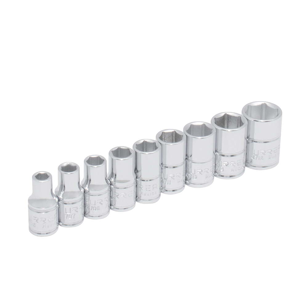 47204 1/4 in drive, 6 point socket set, SAE, 9 pieces