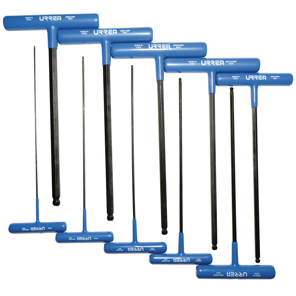 4965LBGPM Ball Hex Key Set,10P T-Hdle Mm