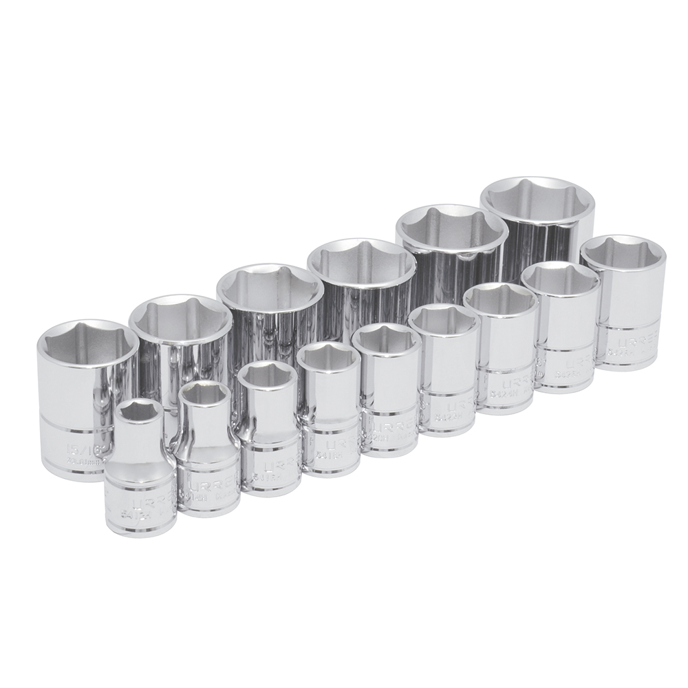 54110 1/2" Drive 6-Point Socket Set of 15 Pieces.