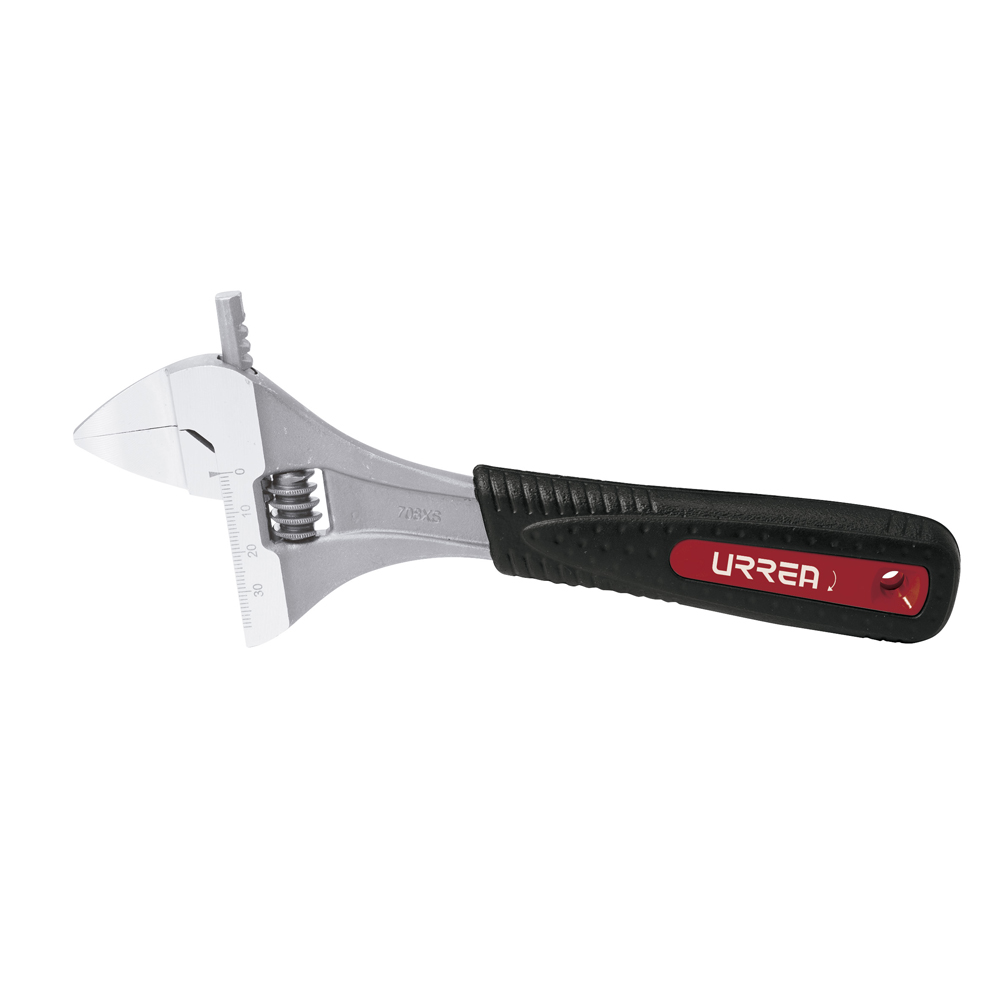 708XS Wide opening adjustable wrench with low profile jaw