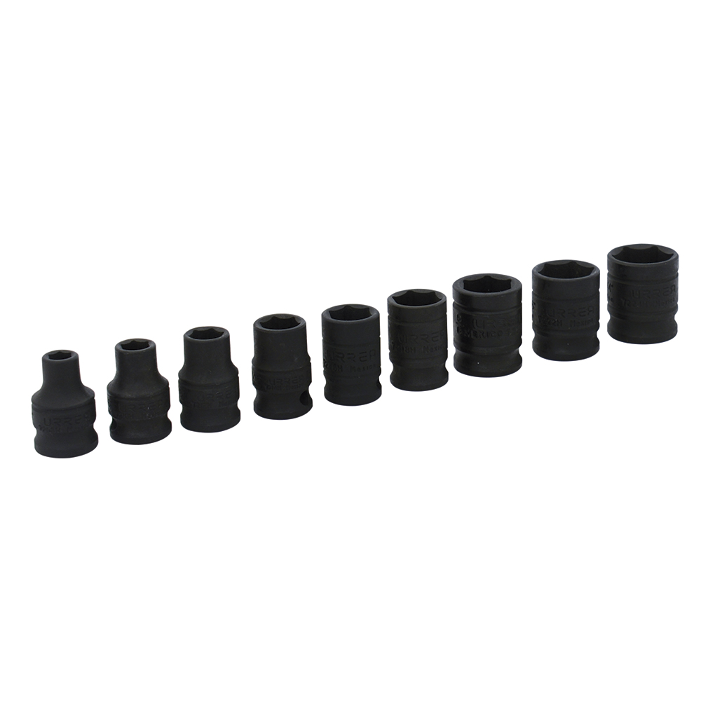 72102 3/8" drive, 6-point short impact socket set 9PC