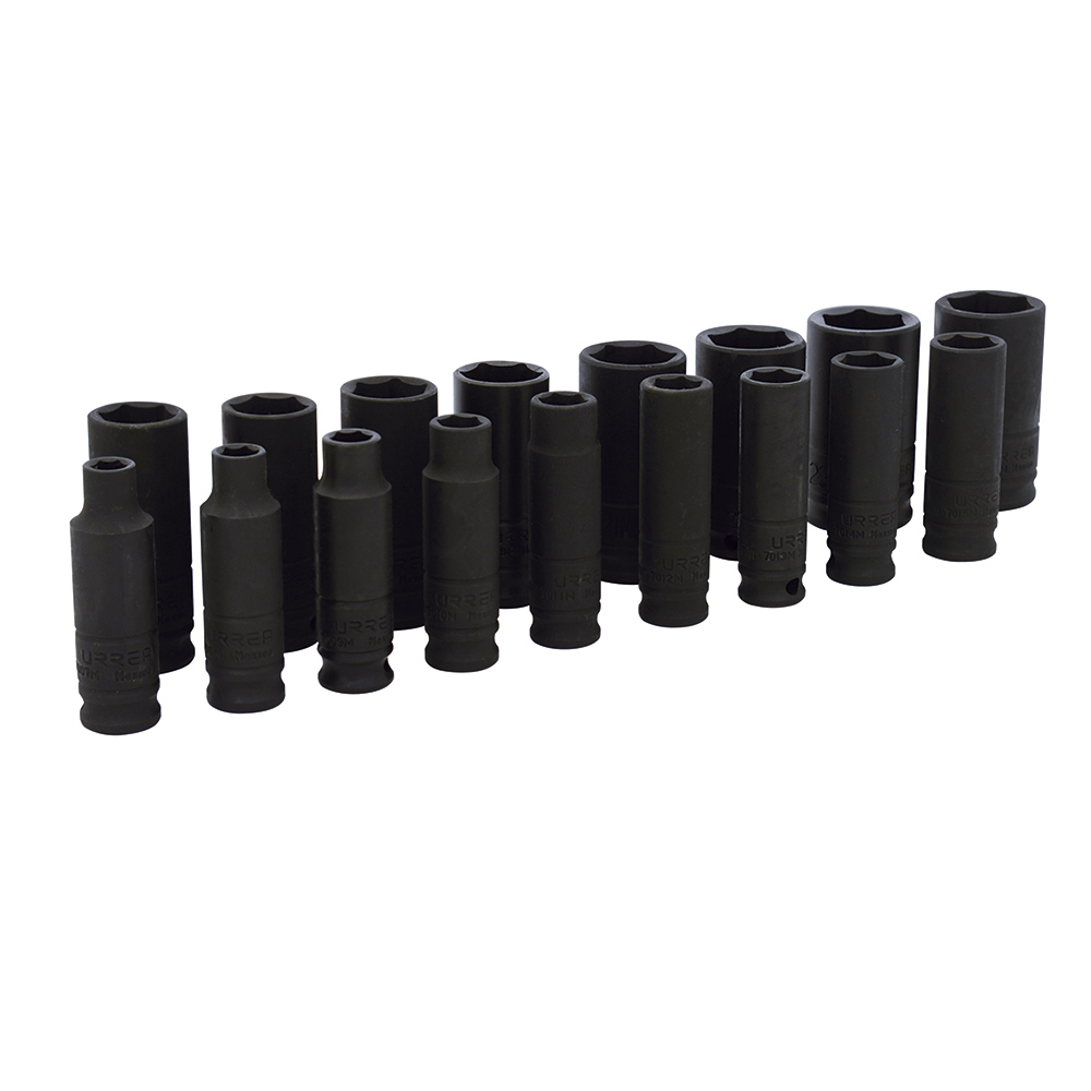 72216 3/8" drive, 6-point deep impact socket set 17PC