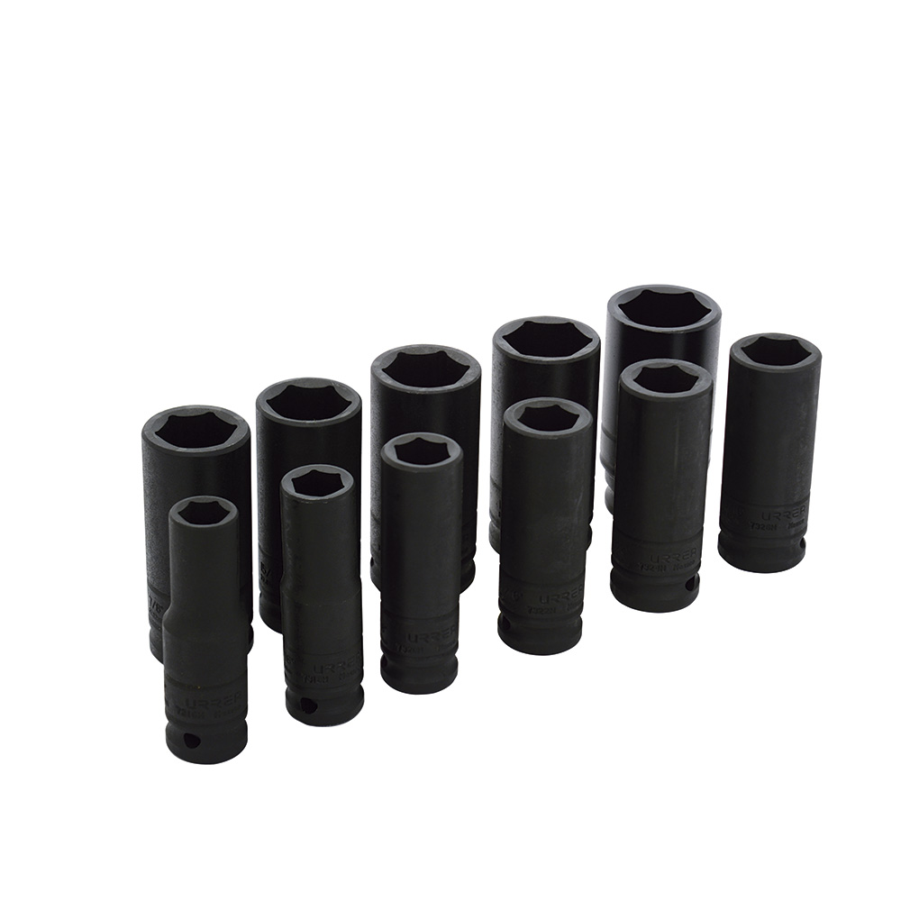 73112 1/2" drive, 6-point deep impact socket set 11PC