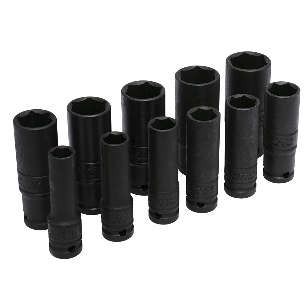 73112D 1/2" drive 6-pt thin-wall deep impact socket set 11PC