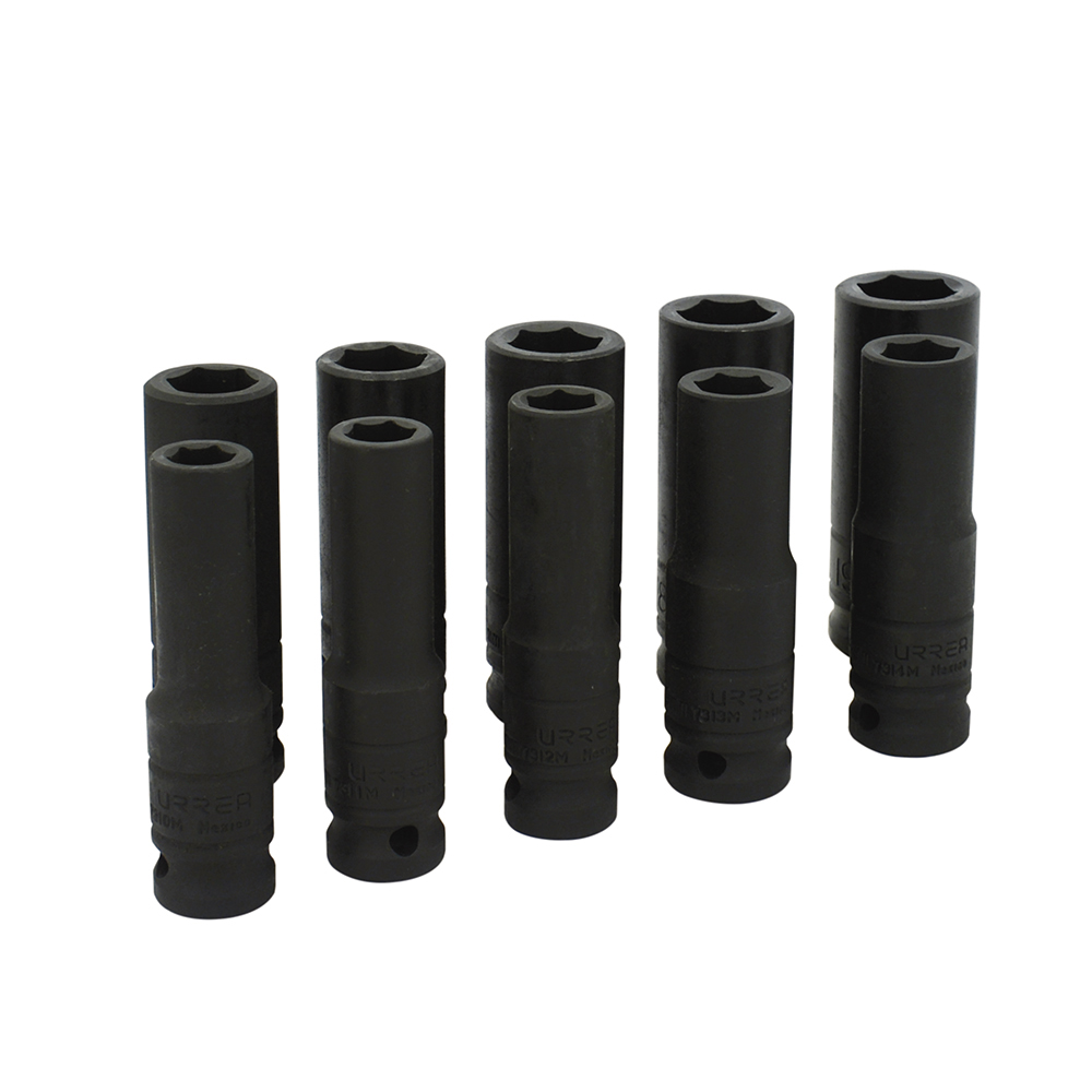 73212M 1/2" drive, 6-pt deep impact socket set 10PC (MM)