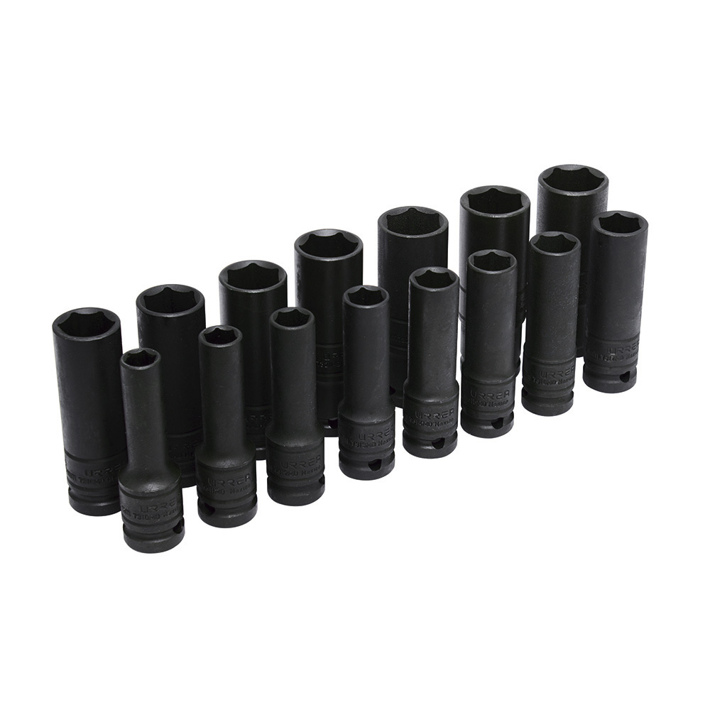 73214MD 1/2" drive 6-pt thin-wall deep impact socket set 15PC