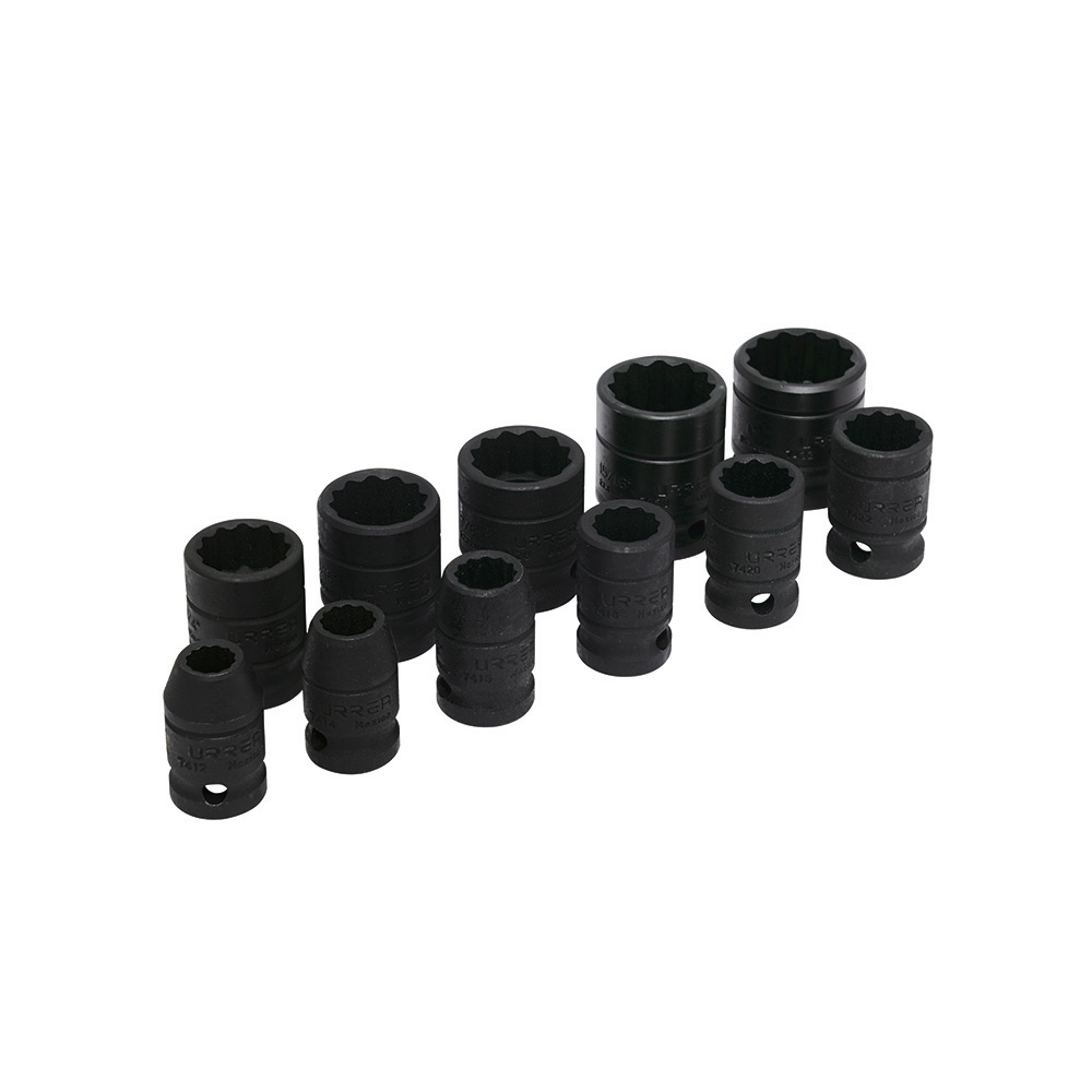 74101 1/2" drive, 12-point short impact socket set 11 pc