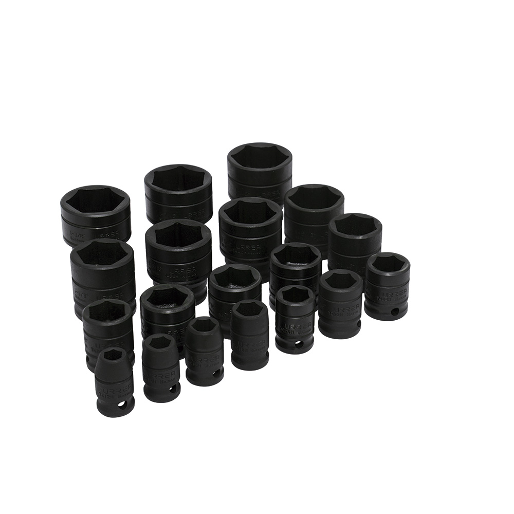 74106 1/2" drive, 6-point short impact socket set 19PC