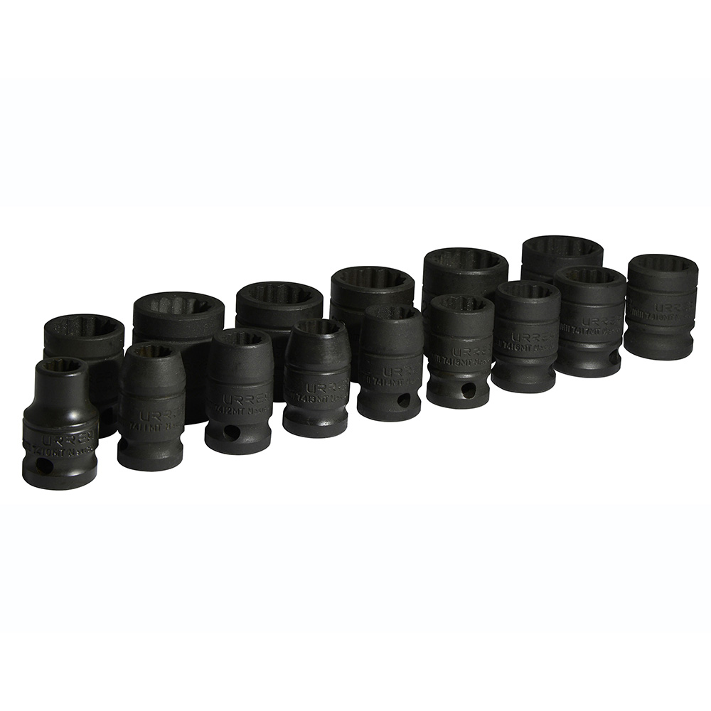 74201 1/2" drive 12-point short impact socket 15PC (MM) 