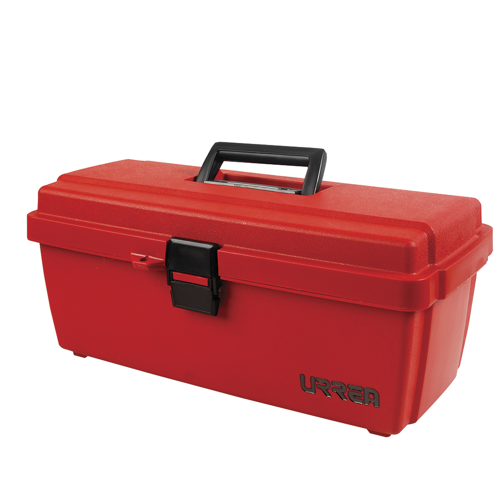 Imagen para Caja portaherramientas plástica con broche plástico roja 14" x 7" x 5" de Grupo Urrea