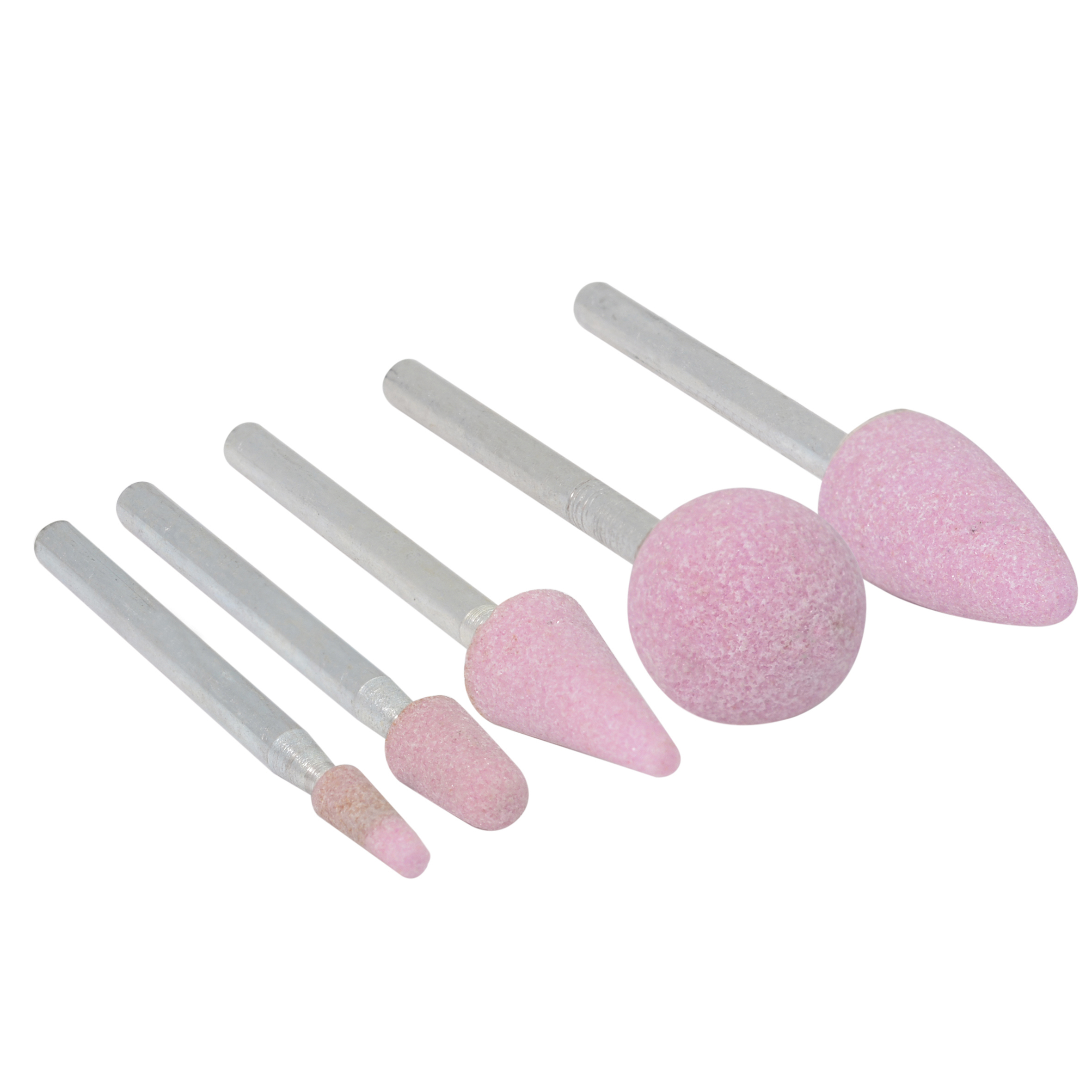 APM5B Type B Pink Aluminum Oxide Mounted Stone Bits Set, 5 Piece