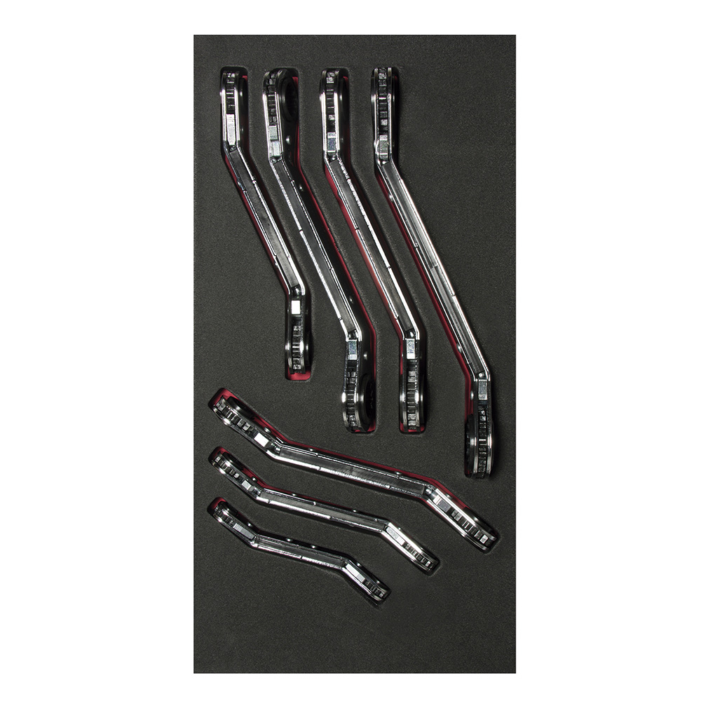 CH113 Metric offsets ratcheting box-end wrenches 7PC