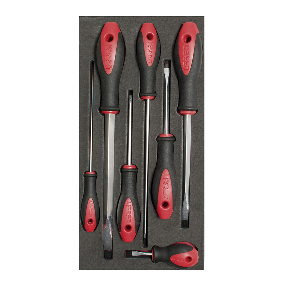 CH117 Cabinet & flat tip bimaterial screwdrivers 7PC