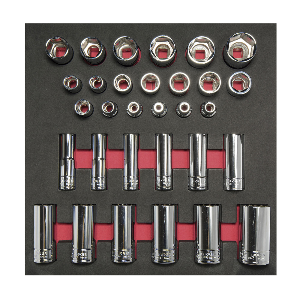 CH206 SAE 12 & 6-pt, 1/2” dr, standard and deep sockets 31PC