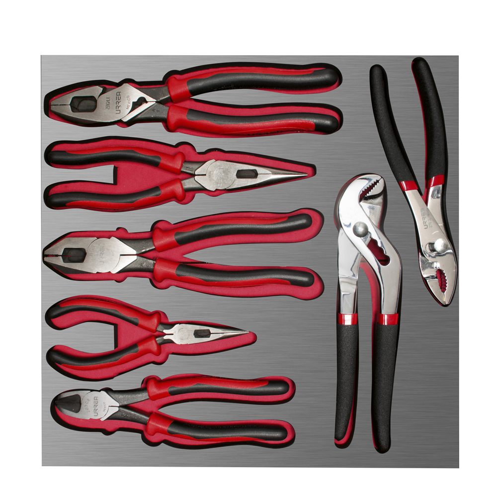 CH212L Bimaterial plier set with laminated plastic cover 7pc