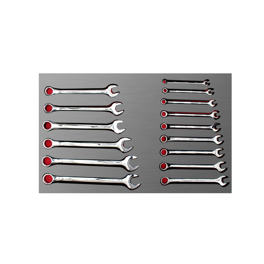 CH304L Metric 12-pt fullpolished combination wrenches 15 pc