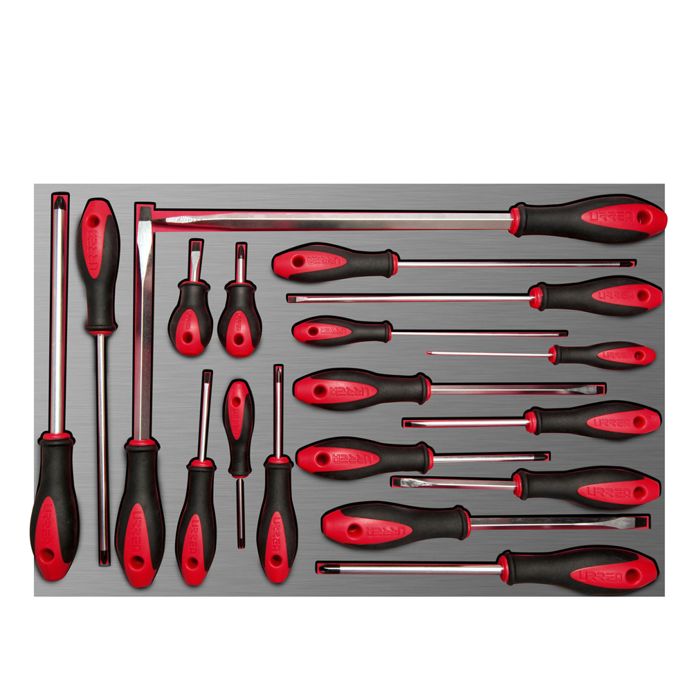 CH307L Cabinet, Phillips & flat tip bimaterial screwdrivers set of 19pc