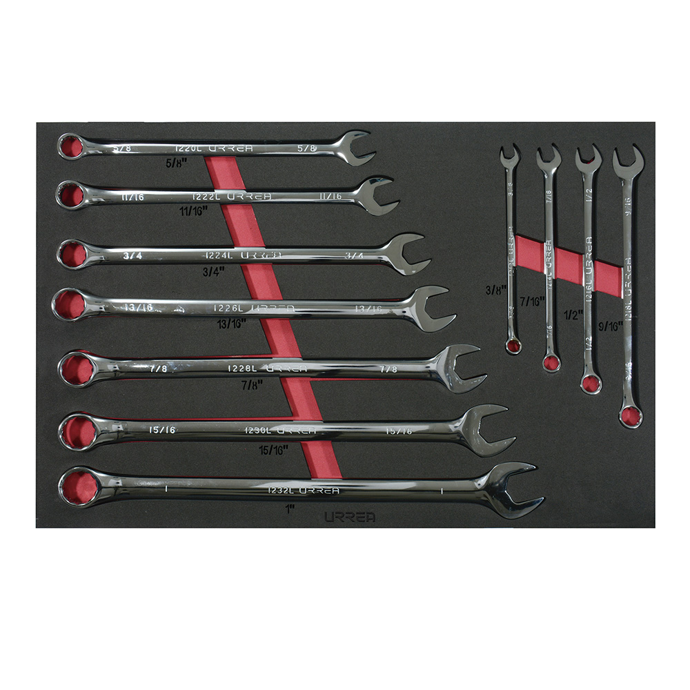 CH314 SAE 12Pt fullpolished extra-long combination wrench set 11PC