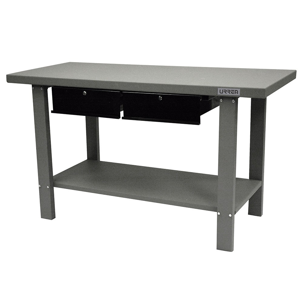 I59W2 59 in, 2-drawer industrial steel workbench