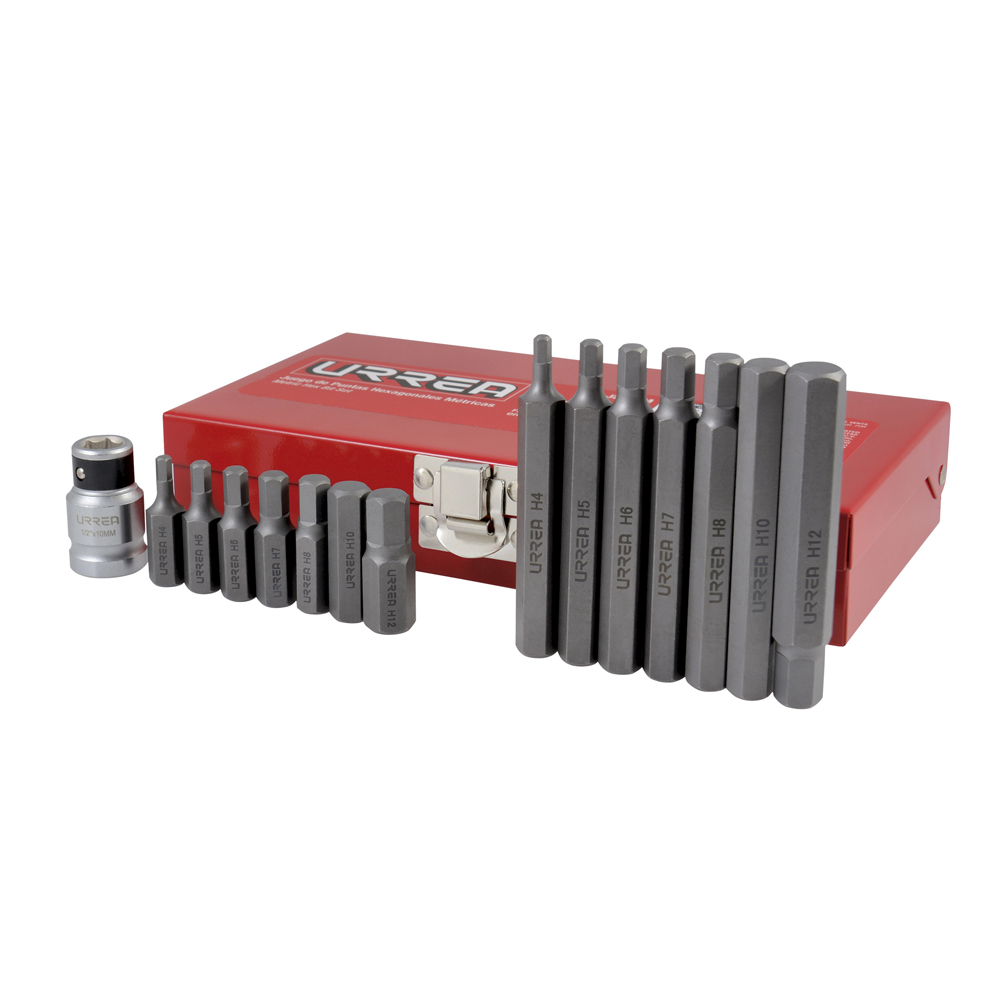 J2415M Metric hex screwdriver bit set 15 Pc with adaptor.