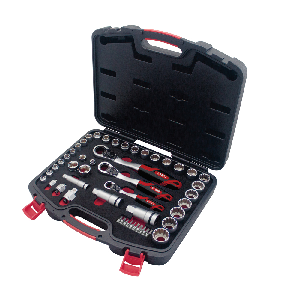 JGT01 1/4", 3/8" And 1/2" Drive 49 Piece Socket Set With Accessories Go-Through Combination