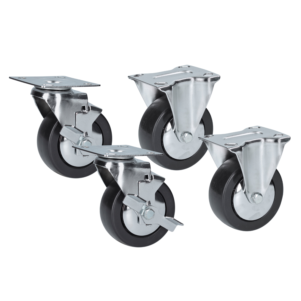 RGREF2 Set of wheels for cabinets, 4 pieces, 242 lbs/pcs loading capacity